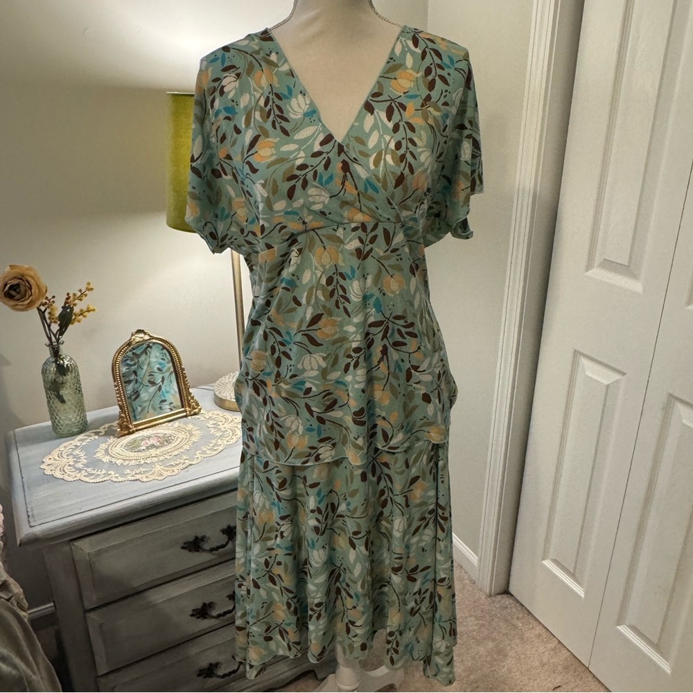 J. Jill 2-piece Stretch Skirt/blouse , size Large floral print - Picture 1 of 12